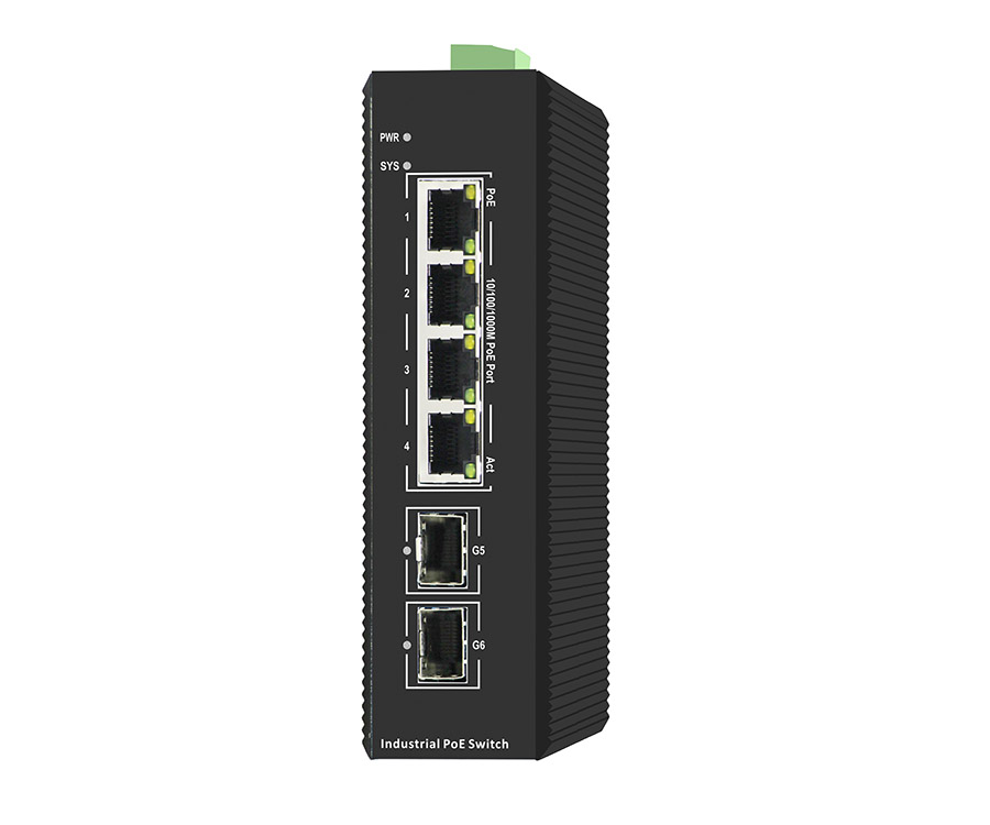 6 port layer2 gigabit managed industrial poe switches